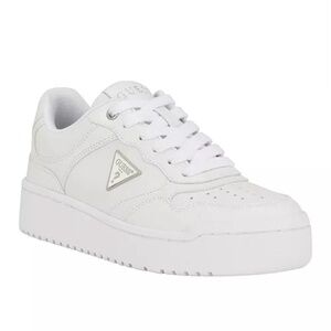 New GUESS Women's Miram White Platform Lace-Up Court Sneakers